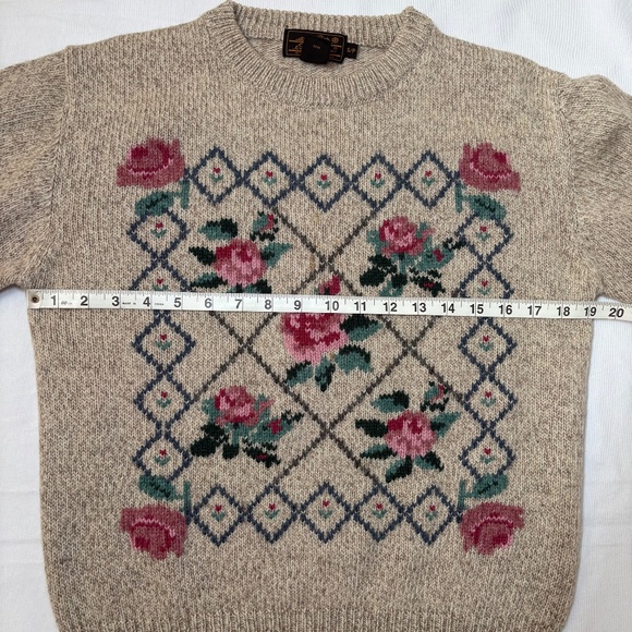 VTG Eddie Bauer Women’s Wool Blend Floral Sweater Size S Cottage-core 90s EUC - Picture 4 of 7